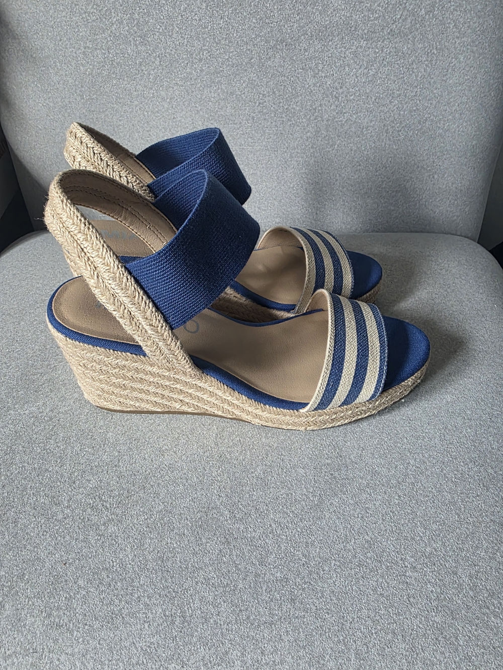 MIA Too Navy Blue Espadrille Wedge Sandals - Women's Summer Heels
